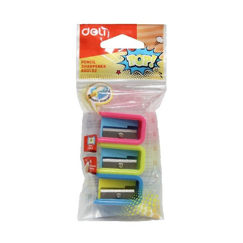 Pencil Sharpener Deli 1-Hole 3pcs R00102